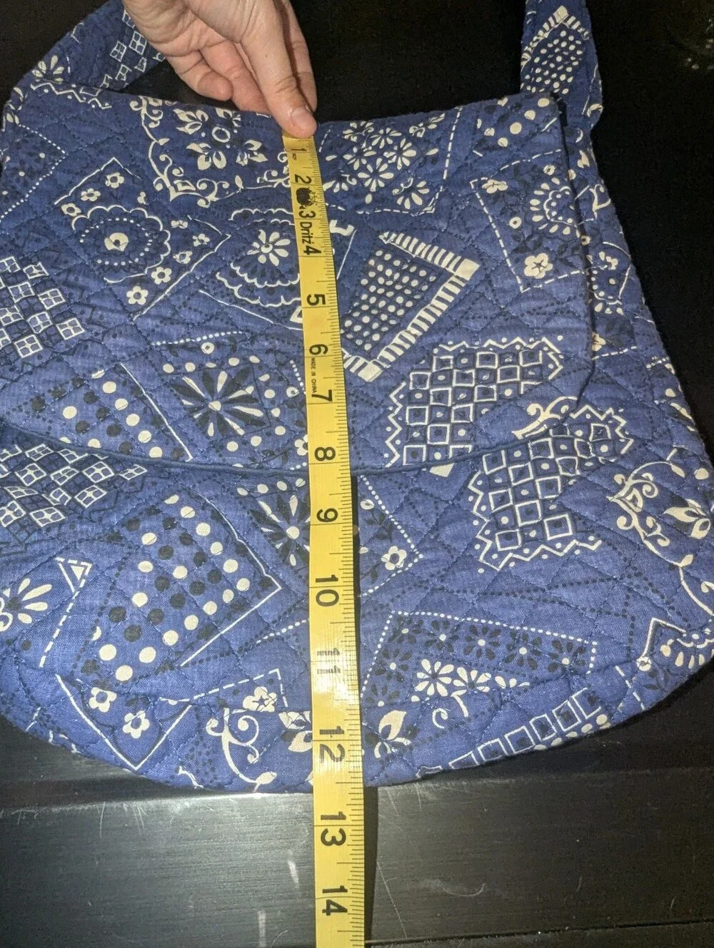 Vintage Quilted Blue Bandana Shoulder Bag